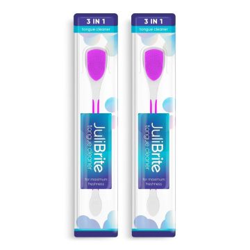JuliBrite Tongue Cleaner Confezione da 2 (Rosa)