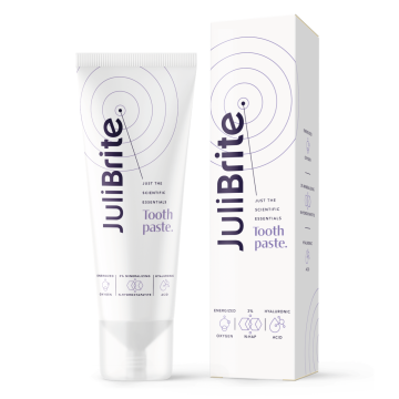 Dentifricio JuliBrite con nano‑idrossiapatite e ossigeno attivo